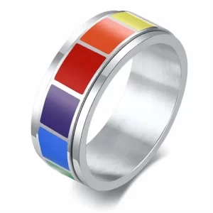 Spinning Pride ringen i regnbuefarver