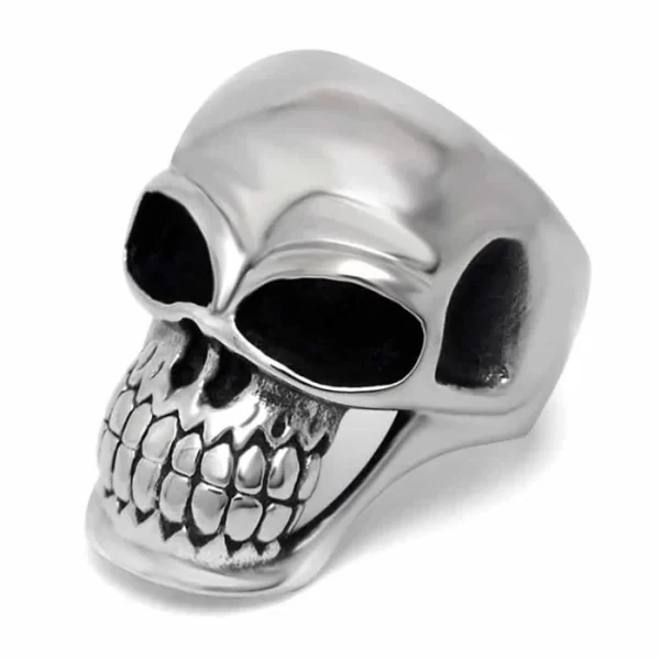 Face skull ring i rustfri stål.